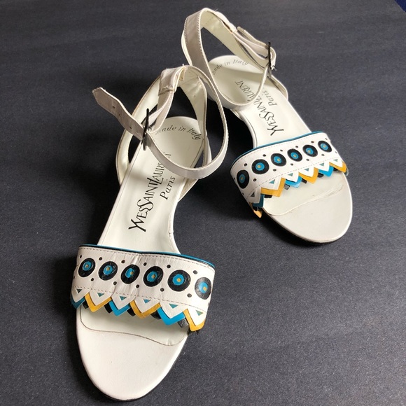 Vintage Yves Saint Laurent Boho Leather Flats